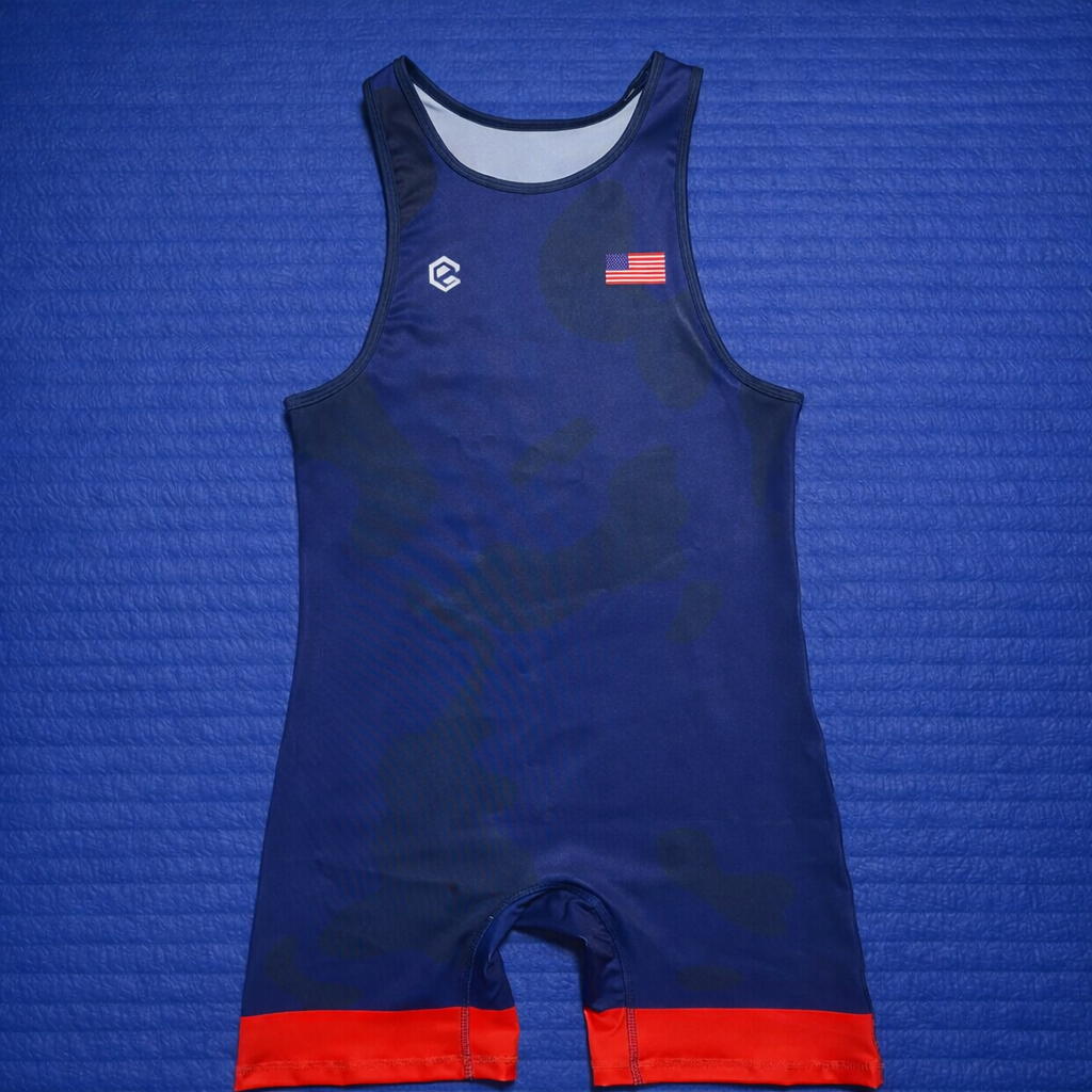 (On-Hand) USA Wrestling Singlet Mens Red