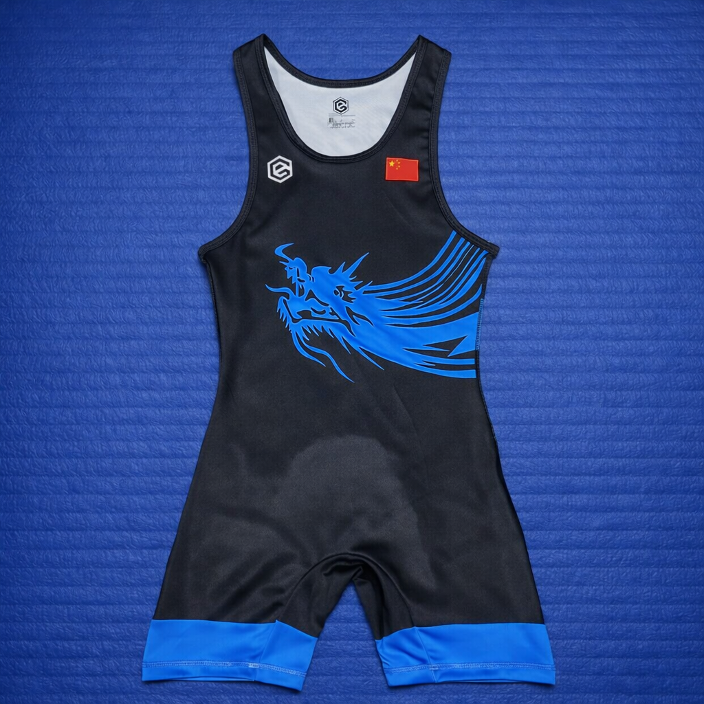 China Wrestling Singlet Men’s Blue