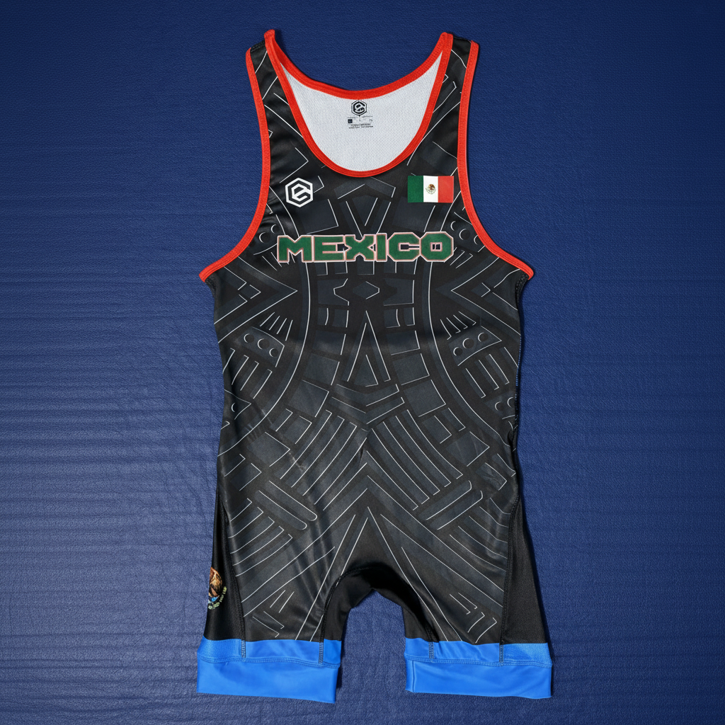 (On-Hand) Mexico Wrestling Singlet Mens Blue