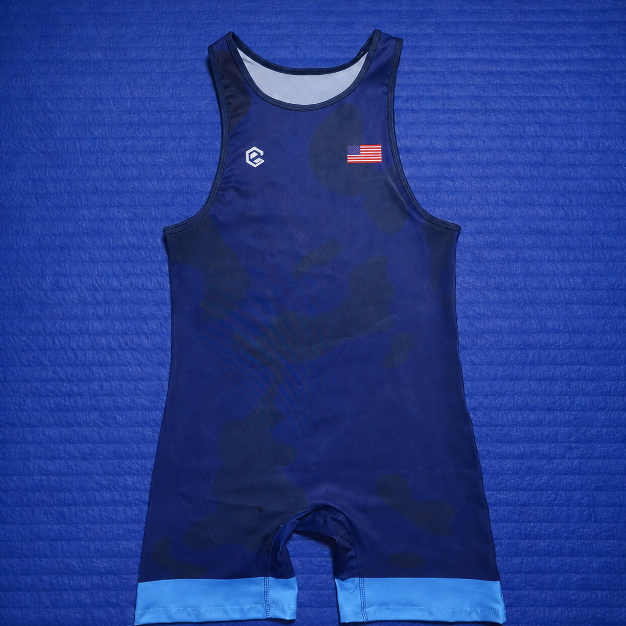 (On-Hand) USA Wrestling Singlet Mens Blue