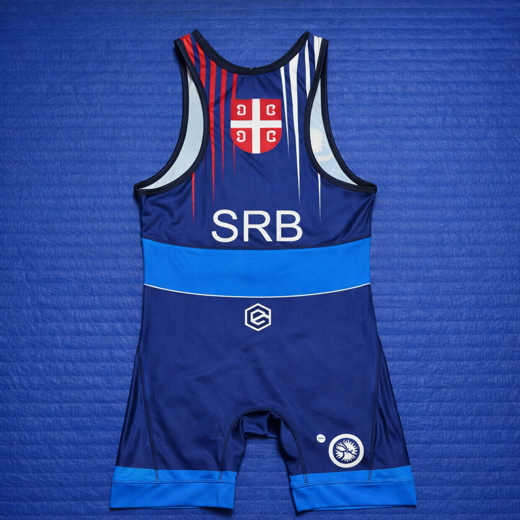 Serbia Wrestling Singlet Men’s Blue