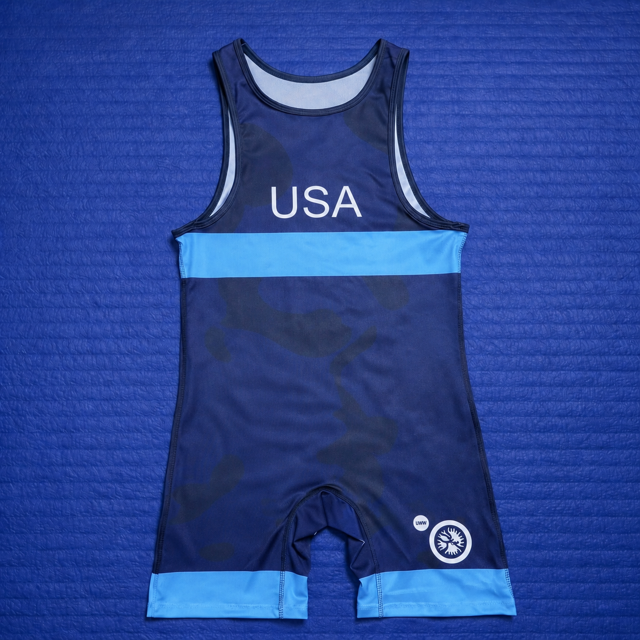 (On-Hand) USA Wrestling Singlet Mens Blue