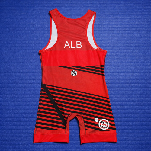 Albania Wrestling Singlet Mens Red