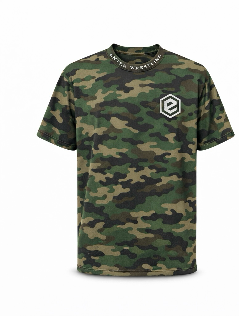 (On-Hand)Entra Wrestling Woodland Camo Heavyweight Tee