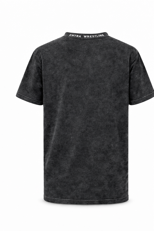 (On-Hand) Entra Wrestling Washed Black Logo Heavyweight Tee